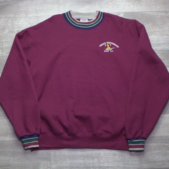 Jerzees Super Sweats Long Sleeve Crew Neck Pullover Sweatshirt Men Size L Pero's - Picture 1 of 4
